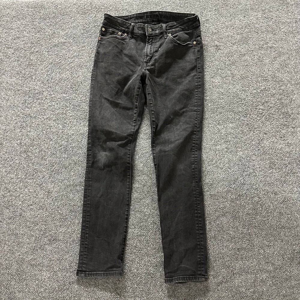 American Eagle Jeans Mens 30x30 Black Airflex+ Skinny Fit Faded Stretch Denim